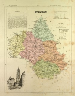 MAP OF AVEYRON, FRANCE