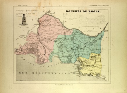 MAP OF BOUCHES DU RHÃîNE, FRANCE