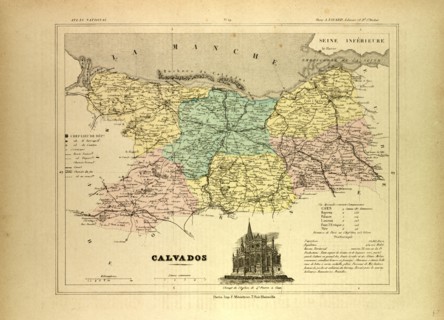 MAP OF CALVADOS, FRANCE