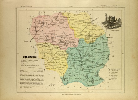 MAP OF CREUSE, FRANCE