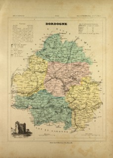 MAP OF DORDOGNE, FRANCE