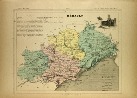 MAP OF HÃâRAULT, FRANCE