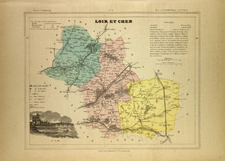 MAP OF LOIR ET CHER, FRANCE