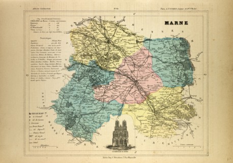 MAP OF MARNE, FRANCE