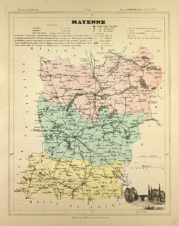 MAP OF MAYENNE, FRANCE