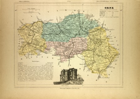 MAP OF ORNE, FRANCE