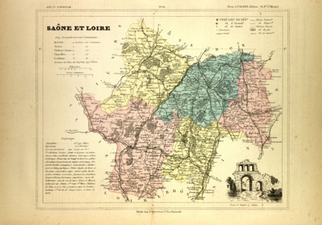 MAP OF SAÃîNE ET LOIRE, FRANCE