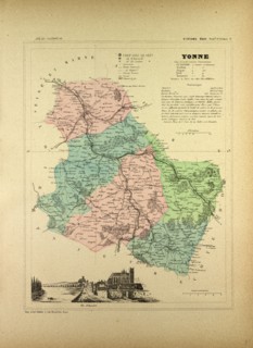 MAP OF YONNE, FRANCE