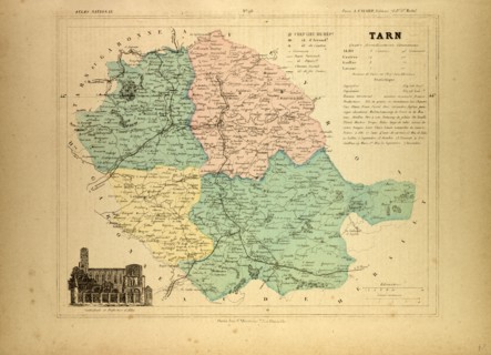 MAP OF TARN, FRANCE