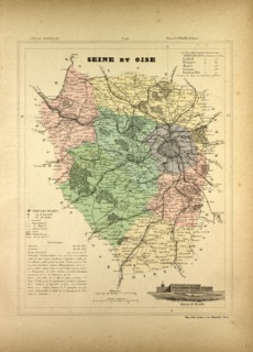 MAP OF SEINE ET OISE, FRANCE