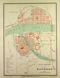 MAP OF BAYONNE, FRANCE
