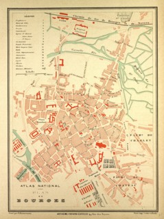 MAP OF BOURGES, FRANCE