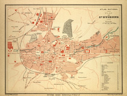 MAP OF ST. ETIENNE, FRANCE