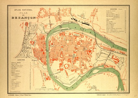 MAP OF BESANÃáON, FRANCE