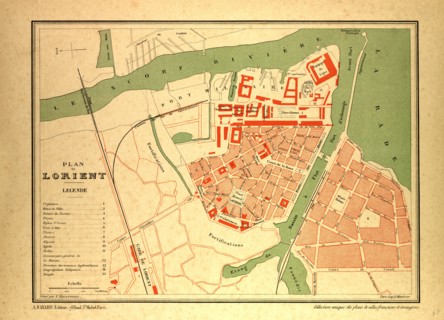 MAP OF LORIENT, FRANCE