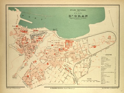 MAP OF ORAN, FRANCE