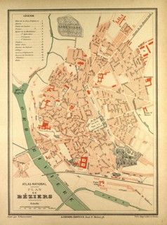 MAP OF BÃâZIERS, FRANCE