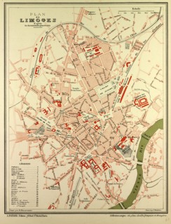 MAP OF LIMOGES, FRANCE