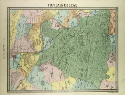 MAP OF FONTAINEBLEAU, FRANCE