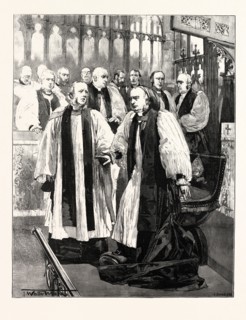 INSTALLATION OF THE ARCHBISHOP OF YORK IN YORK MINSTER.