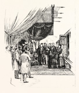 THE QUEEN'S RECEPTION AT THE GRASSE RAILWAY STATION, FRANCE