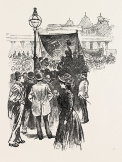 AT THE GREAT LABOUR DEMONSTRATION IN HYDE PARK: THE PROCESSION ENTERING THE PARK, LONDON, UK