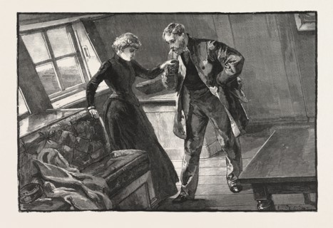 I took her hand and lifted it to my lips DRAWN BY W. H. OVEREND.