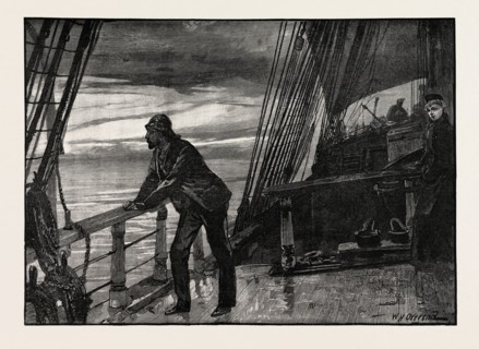 It seemed an eternity ere the cold grey of dawn hovered in the east. DRAWN BY W.H. OVEREND.