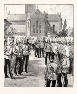 CHURCH PARADE OF THE HOUSEHOLD CAVALRY AT WINDSOR, UK