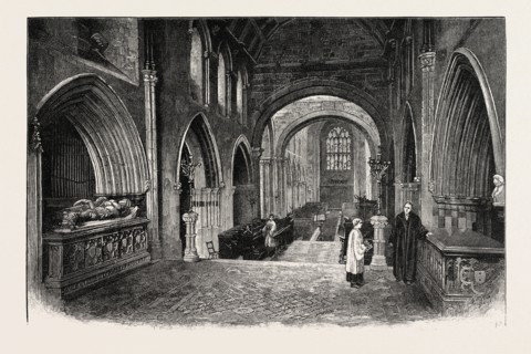 WIMBORNE: THE NAVE, LOOKING WEST, UK