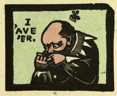 illustration of English tales, folk tales, and ballads. A man trying to catch an insect