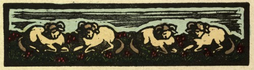 illustration of English tales, folk tales, and ballads. four sheep