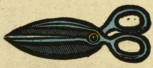 illustration of English tales, folk tales, and ballads. Scissors