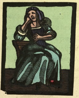 illustration of English tales, folk tales, and ballads. A lady in distress