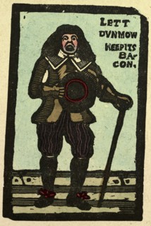 illustration of English tales, folk tales, and ballads. A man talking while holding a hat to his