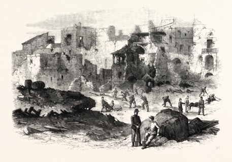 GAETA: EFFECTS OF THE EXPLOSION OF THE POWDER-MAGAZINE ON THE BASTION OF ST. ANTONIO, AS SEEN FROM