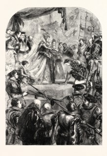 QUEEN ELIZABETH KNIGHTING SIR FRANCIS DRAKE, BY JOHN GILBERT