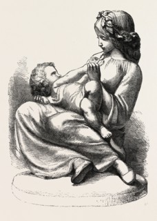MOTHER'S JOY, SCULPTURE, BY A. MUNRO, IN THE EXHIBITION OF THE BRITISH INSTITUTION.