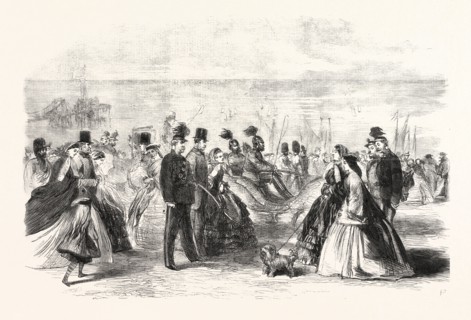THE VOLUNTEER SHAM FIGHT AT BRIGHTON ON EASTER MONDAY: SCENE ON THE PARADE AT BRIGHTON THE DAY