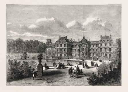 VIEW OF THE PALACE OF THE FRENCH SENATE, FROM THE GARDENS OF THE LUXEMBOURG