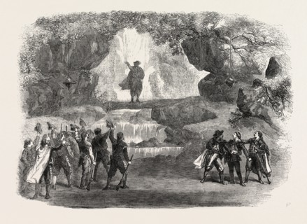THE CAVERN SCENE FROM THE MILLER AND HIS MEN, AT THE HAYMARKET THEATRE, LONDON, UK