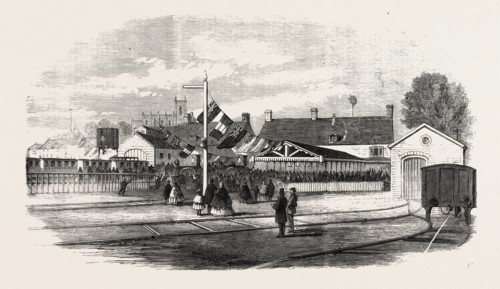 OPENING OF THE EXETER AND EXMOUTH RAILWAY: ARRIVAL OF THE FIRST TRAIN AT EXMOUTH