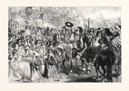 "THE  RESTORATION OF CHARLES II" DRAWN BY J. GILBERT