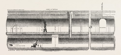 NEW SUBWAY, KING STREET, COVENT GARDEN, LONDON: LONGITUDINAL SECTION OF THE SUBWAY, UK