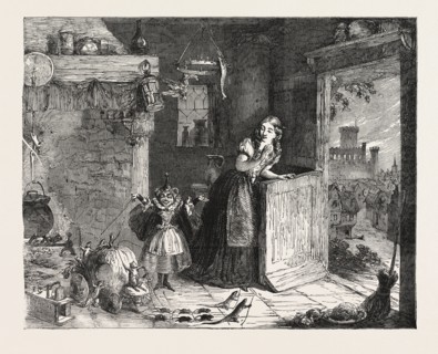 CINDERELLA PAINTED BY GEORGE CRUIKSHANK, FROM THE EXHIBITION OF THE ROYAL ACADEMY, 1854
