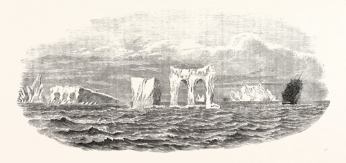 PASSAGE OF THE SHIP MEDWAY THROUGH ICEBERGS, ON HER HOMEWARD VOYAGE FROM MELBOURNE, 1854