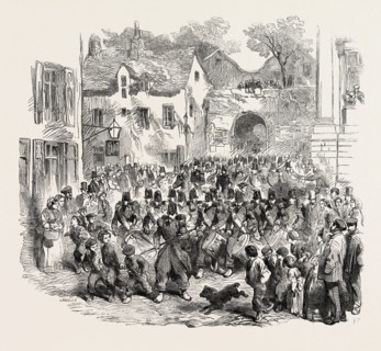 THE 5TH (FRENCH) REGIMENT OF THE LINE PASSING THROUGH THE PORTE DES DUNES, ON THEIR WAY TO THE CAMP