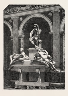 THE MONUMENT OF LORENZO DE MEDICI, BY MICHAEL ANGELO, IN THE ITALIAN COURT, AT THE CRYSTAL PALACE,