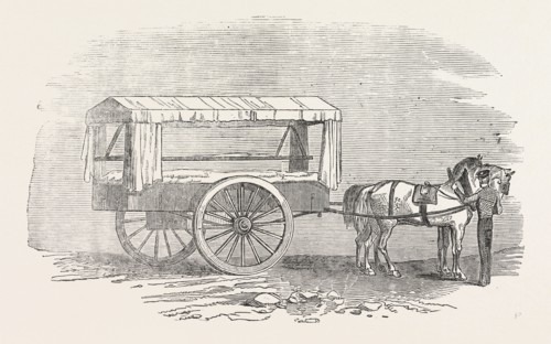 NEW AMBULANCE WITH THE ARMY IN THE EAST, 1854; The hospital cart or ambulance accompanying our