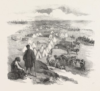 THE CRIMEAN WAR: THE BATTLE ON THE ALMA: ENGLISH ENCAMPMENT ON THE COAST NEAR TOULA, IN THE CRIMEA,